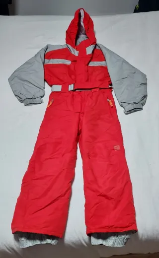 Mono de esquí infantil rojo y gris