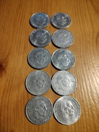 Lote 10 Monedas 50 Céntimos Franco