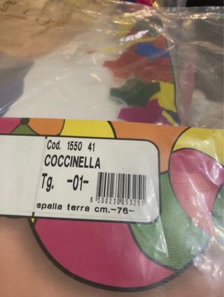 Costume Carnevale Coccinella Bambina TG. 18 mesi