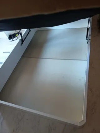 Cama Canapé + Colchón + Cabecero Negro Mudanza