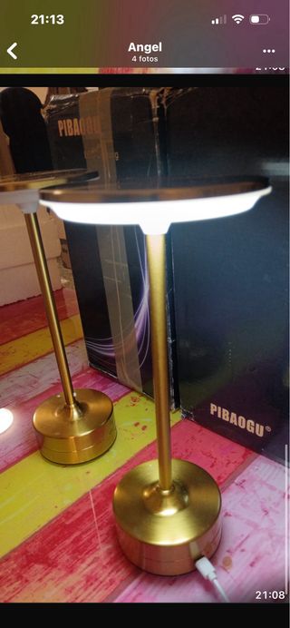 Lámparas de noche PIBAOGU doradas (2 unidades)