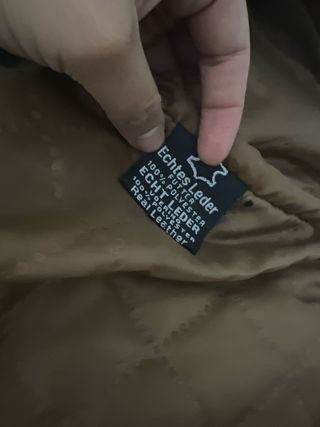 Chaqueta Piel Ante Marrón Open Space