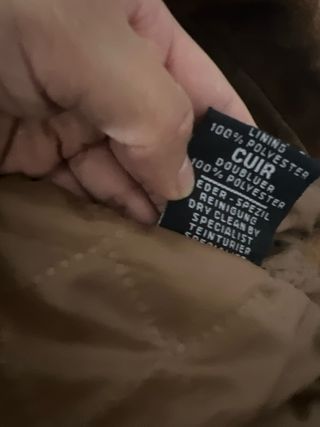 Chaqueta Piel Ante Marrón Open Space