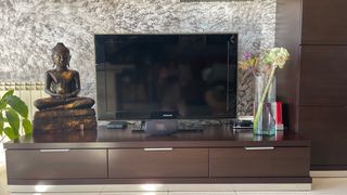 Mueble comedor madera y cristal