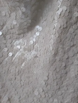 Vestido lentejuelas Zara blanco t/ S