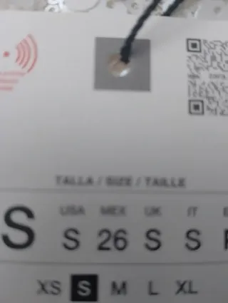 Vestido lentejuelas Zara blanco t/ S