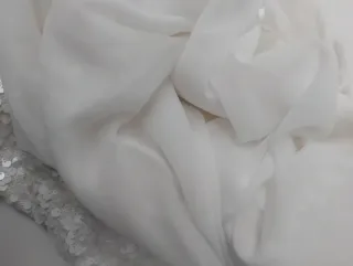 Vestido lentejuelas Zara blanco t/ S