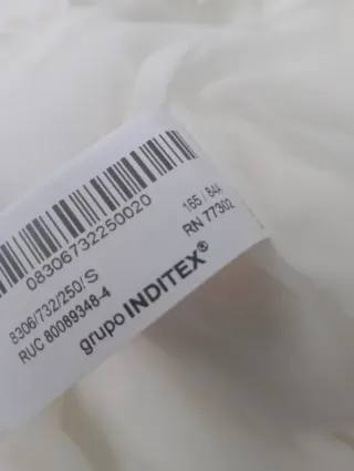 Vestido lentejuelas Zara blanco t/ S