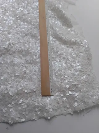 Vestido lentejuelas Zara blanco t/ S