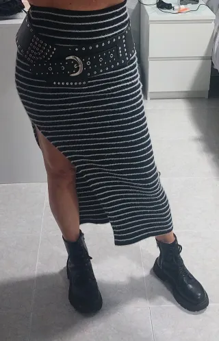 Falda larga tubo rayas