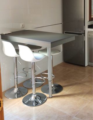 Mesa alta tipo barra gris antracita