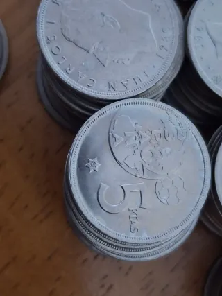 Lote monedas 5 pesetas mundial