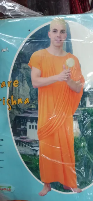 Disfraz Budista Hare Krishna Adulto Naranja