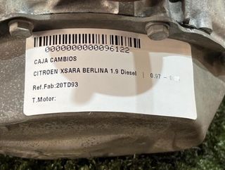 Citroen 96122 20td93 caja de cambios xsara berlina