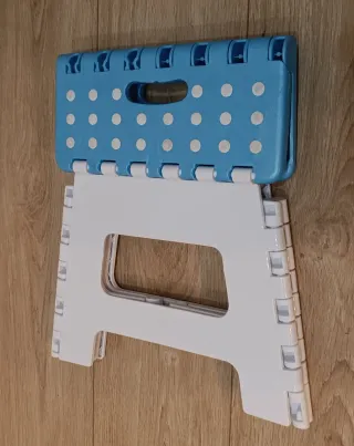 Banquito Plegable Infantil Azul y Blanco