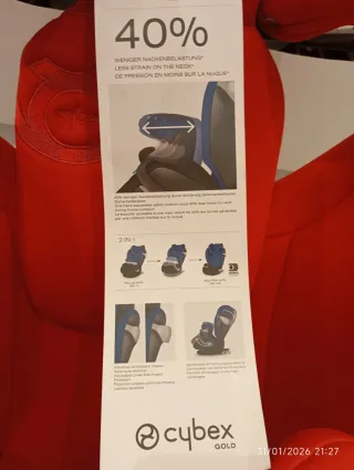 Silla Cybex Pallas M-FIX Grupo I-II-III Roja