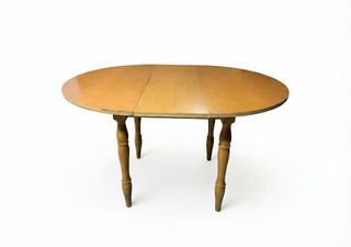 Mesa redonda de madera extensible