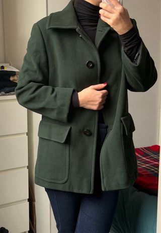 Cappotto donna verde vintage caban montgomery