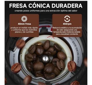 Molinillo Café AMZCHEF + Cafetera Moka Bialetti