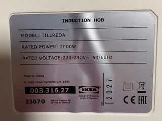 Placa inducción portátil Ikea TILLREDA