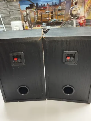 Altavoces Hi-Fi Negro y Plata