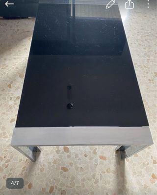 Juego mesas centro y comedor cristal/metal.