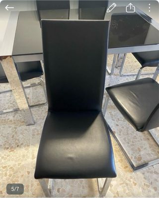 Juego mesas centro y comedor cristal/metal.