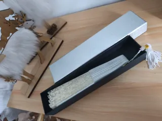 Abanico de encaje blanco para novia