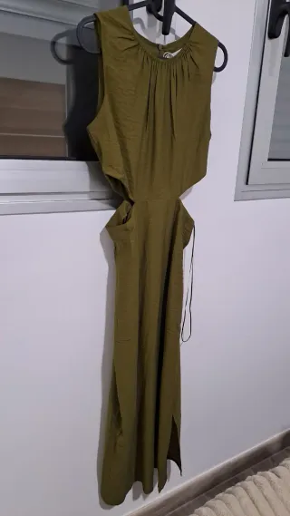 Vestido Mango verde largo talla XS