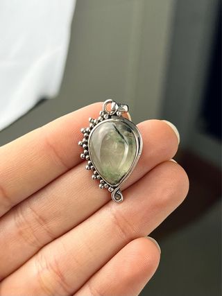Colgante Mineral Prehnita Plata 925
