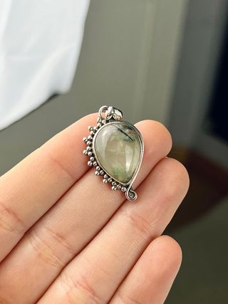 Colgante Mineral Prehnita Plata 925