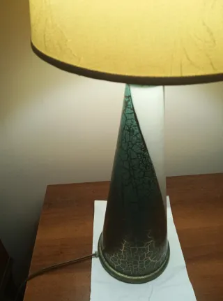 Lampada vintage anni 70 teal e bianco