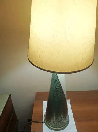 Lampada vintage anni 70 teal e bianco