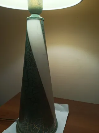 Lampada vintage anni 70 teal e bianco