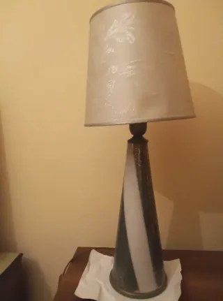 Lampada vintage anni 70 teal e bianco