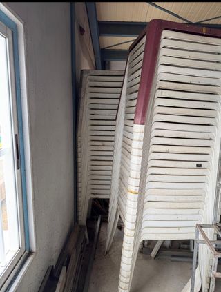 Mesas de plástico apilables