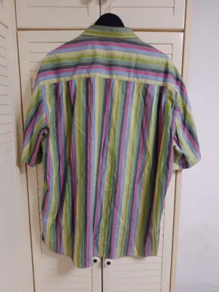 Camisa Talla Grande Manga Corta Rayas