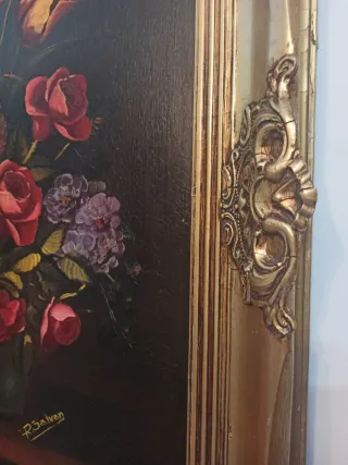 Cuadro óleo antiguo firmado R. Galván