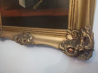 Cuadro óleo antiguo firmado R. Galván