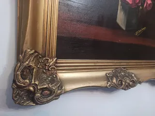 Cuadro óleo antiguo firmado R. Galván