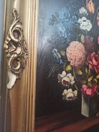 Cuadro óleo antiguo firmado R. Galván