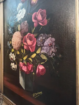 Cuadro óleo antiguo firmado R. Galván
