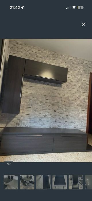Mueble de salón modular gris ceniza