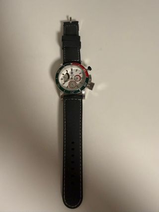 Reloj Calgary Cronógrafo Plata y Rojo