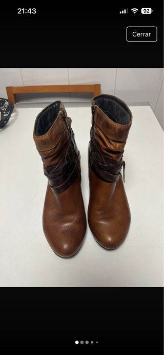Botines piel marrón talla 36