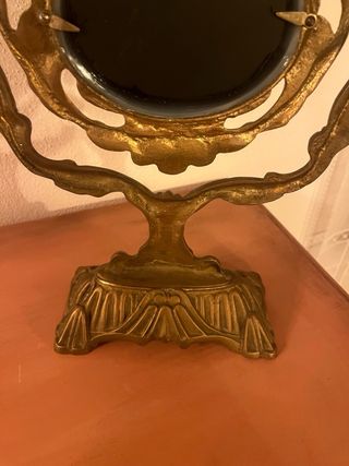 Espejo de sobremesa bronce vintage