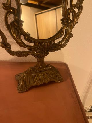 Espejo de sobremesa bronce vintage