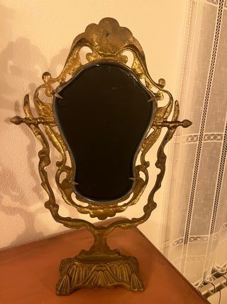 Espejo de sobremesa bronce vintage