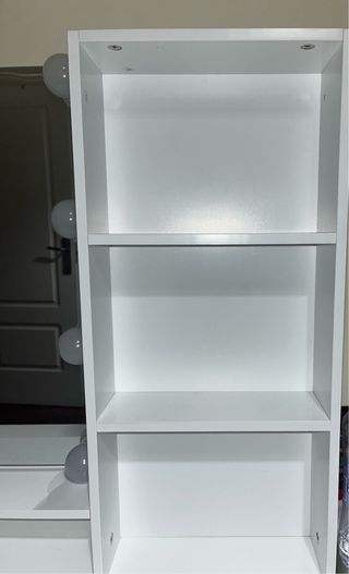 Tocador Blanco con Espejo y Luces LED