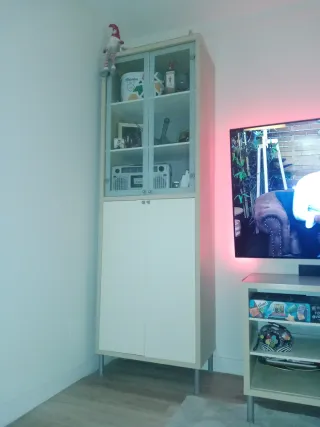 Vitrina de cristal y madera